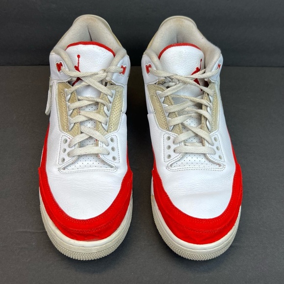 Nike Air Jordan 3 Retro Tinker White University Red Size 12 CJ0939-100 White Red - Picture 3 of 9